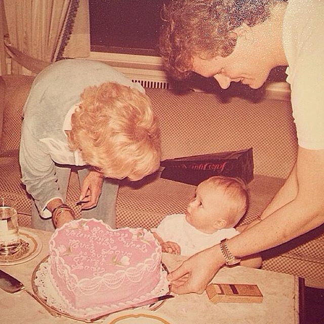 Paris with her father and grandmother, 1981